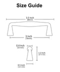 Size guide for 10 Pack Brushed Satin Nickel Cabinet Pulls With 3 Inch Hole Centers Solid Handles For Cabinets Drawers And Closets