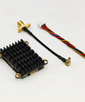Hardcore 5.8G FPV VTX Transmitter 2W 64CH With TBS OSD PAL NTSC Support cables and connector on white background