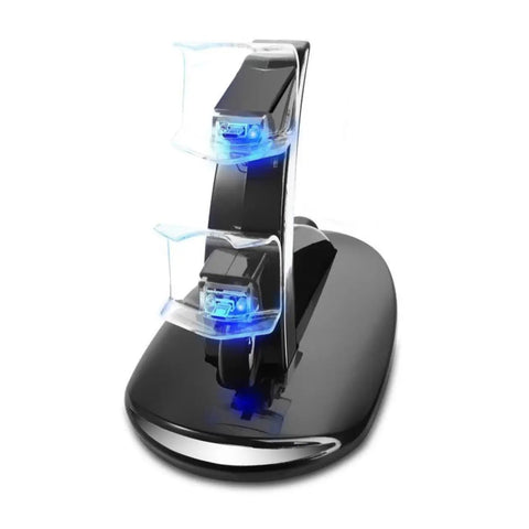 Dual USB Controller Charger Dock Station with LED Indicator for Quick Charging Black Charging Stand for Game Controllers