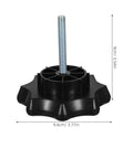 Spare Tire Hold Down Bolt for Secure Mounting and Easy Access, Universal Wheel Carrier Clamp, black plastic, 9.6cm x 9cm