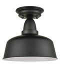 Farmhouse Matte Black Ceiling Light Fixture Rustic Barn Industrial Semi Flush Mount For Kitchen Dining Room Hallway Porch