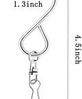 24 Piece Swivel Clip Hanging Hooks With Dual Rotation And Spiral S Shape Design Includes Sturdy Plastic Storage Bin. Stainless steel hook measuring 1.3x4.5 inches.