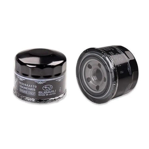 Side view of Subaru Oil Filter Set of 3 With Crush Gaskets for WRX BRZ 2015 to 2026 Genuine OEM 15208AA170 and 803916010