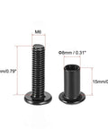 Built Tough Hex Socket Screws And Post Binding Bolts For Leather Craft Legit Heavy Duty M6 with measurements and details