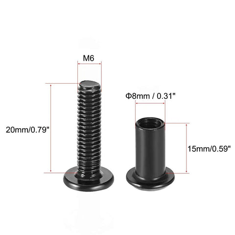 Built Tough Hex Socket Screws And Post Binding Bolts For Leather Craft Legit Heavy Duty M6 with measurements and details