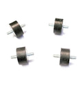 Set Of Four Heavy Duty Rubber Vibration Isolator Mounts One And A Half Inch Diameter And Three Quarters Inch High With Five Sixteenths Studs
