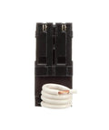 20 Amp Double Pole GFCI Circuit Breaker With Self Test And Lockout, UL Listed And CSA Certified, front view with coil wire