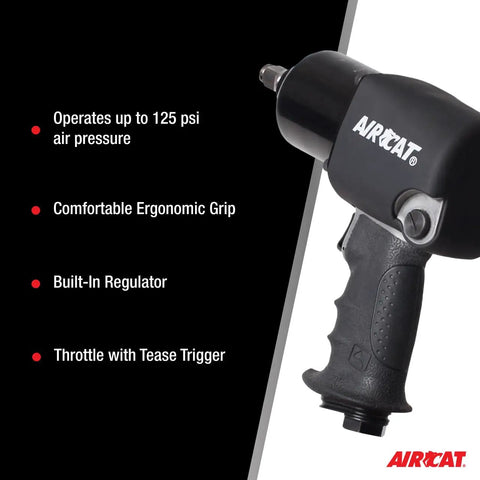 1460-XL Twin Hammer One Half Inch Drive Metal Impact Wrench With 725 Ft-Lbs Max Torque features and ergonomic grip