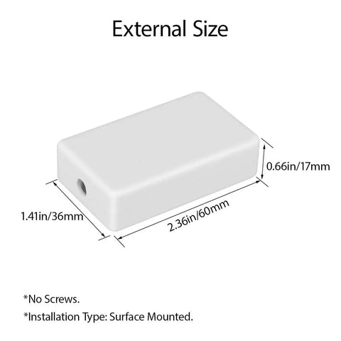 5 Pack Small ABS Plastic Project Box For Electronics DIYers White Durable Drillable Mini Electrical Project Boxes 2.36 x 1.42 x 0.67 Inch with size details