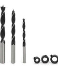 Drill bits and components for Woodworking Doweling Jig Kit For Precise 6mm 8mm And 10mm Holes 8 Piece Drill Guide Set With Pro Grade Adjustable 0 To 50mm Border Drilling For Furniture Assembly And DIY Projects