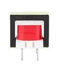 Front view of 1300 To 8 Ohm Impedance Audio Transformer EE14 Single Phase Oil Immersed And Air Cooled, red and black components