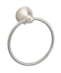 Round Modern Towel Ring In Satin Nickel Finish, Durable Zinc Alloy Construction, 6.3 Inch Diameter, Wall Mounted