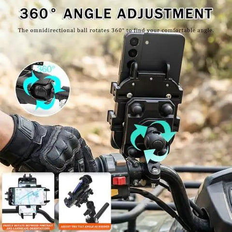 Eight Claw Atv Phone Mount Compatible With Cforce Ev Featuring Thick Silicone Damping for 360 degree angle adjustment