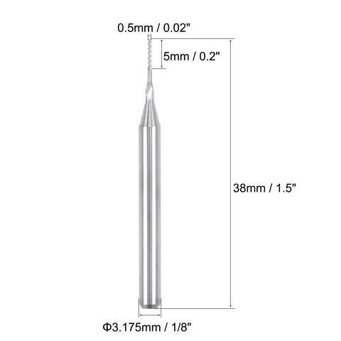 10 Pack 0.5mm Carbide End Mills For PCB Engraving And CNC Routing With 1/8 Inch Shank Ultra Hard Micro Grain Cutter Bits For Precise Milling Durable Engraving Carve Set For PCB Makers Handy For Small Scale Router Work