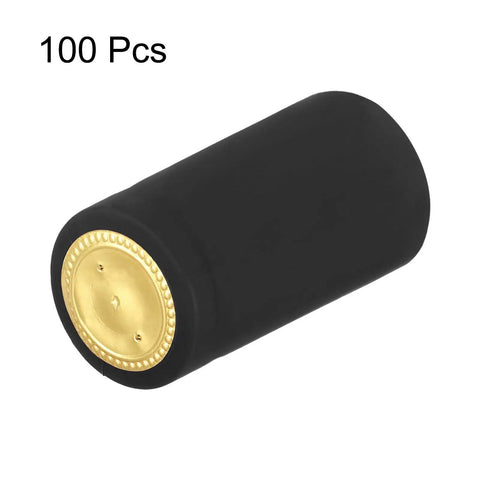 100 Pack Black PVC Heat Shrink Wine Bottle Caps 32mm Easy Seal Shrink Wrap Sleeves For DIY Wine Bottling And Beverages