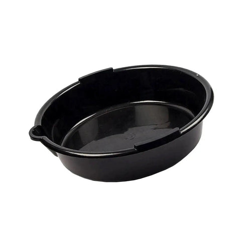 Robust HDPE Oil Catch Drain Pan With Wide 37 Cm Basin Opening For Easy Home Auto Care And Repeat Garage Work That Sucks Less Fluids.
