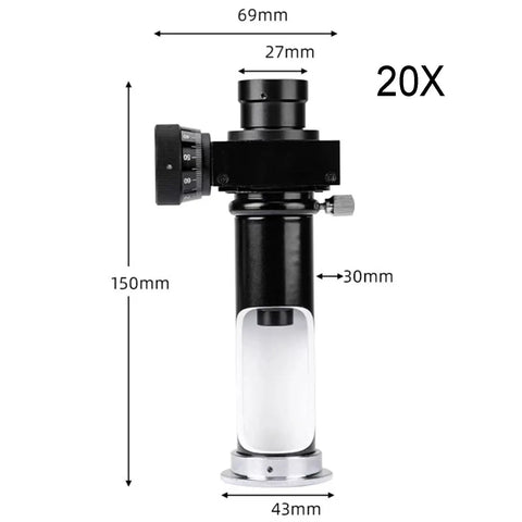 Digital Reading Microscope With 20X And 40X Magnification For Metalworking, Built In Reticle Scale 0.01mm And 0.005mm, side view