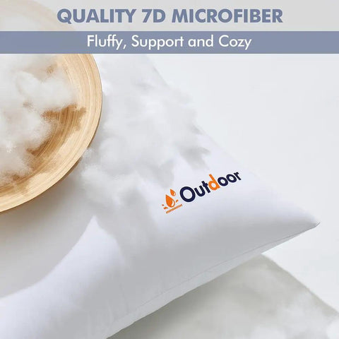 Set Of 2 12x20 Inch Outdoor Waterproof Throw Pillow Inserts For Patio And Garden Water Resistant Decorative Cushions showing 7D polyester fill