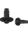 Machined Steel Pinion Gear Set 24T And 12T for 1/18 RC crawler upgrade, displayed with axle differential helical gears.