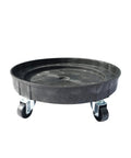 Heavy Duty Drum Dolly Cart For 30 And 55 Gallon Drums Up To 900 Lb Capacity with swivel casters, black plastic platform