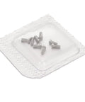 Straight Up Stainless Steel Micro Watch Repair Screws Eight Piece Kit Made For Ballon Bleu Back Covers in clear storage pack.