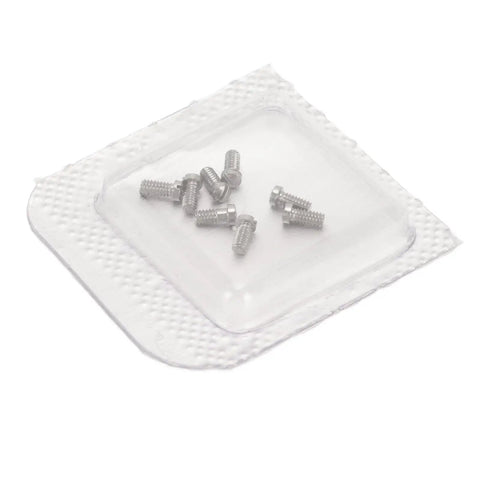 Straight Up Stainless Steel Micro Watch Repair Screws Eight Piece Kit Made For Ballon Bleu Back Covers in clear storage pack.