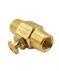 Brass Button Valve One Quarter Inch NPT Female Inlet And Outlet Normally Closed Red Compact Rock Solid Pneumatic Control Valve