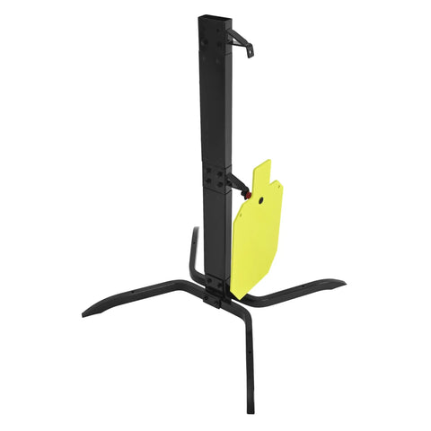 Heavy Duty Target Stand System NP550 Steel For 12x20 Silhouette Targets with 2x4 Base and Post in powder-coated black and green.