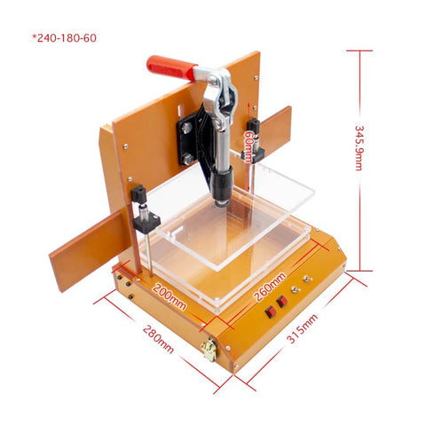 PCB Test Frame Jig For PCBA Testing Bakelite Fixture Rack With Open Cover And Replaceable A B C Boards Adjustable B To C Spacing Rotatable C Board Adapter Type 240 180 60