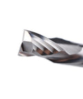 Close-up of Precision Professional Grade Heavy Duty 2 Flute Compression Spiral Carbide Router Bit for clean cuts