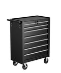 Heavy Duty Seven Drawer Rolling Tool Chest With Massive Garage Storage Cabinet Built Tough For Auto Repair Mechanics Tool Organization Shop Floor Ready Workhorse Caddy Cart with black steel design