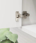 Hardcore Soft Closing Concealed Cabinet Hinges Pair For Frameless Doors Direct Mount Full Inset Build with removable dowels, nickel finish.