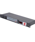 Rock Solid Power Sequencer And Rack Mount Conditioner delivering 2000 watts, showing LCD voltage display and multiple outlets.
