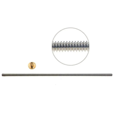 Heavy Duty 8mm Lead Screw With Brass Nut For 3D Printers And DIY Mills T8 Trapezoidal Stainless Steel Threaded Rod With 1mm Lead And 1mm Pitch