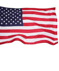 2x3 Indoor Outdoor US Flag Made From Polyester Nylon With Double Stitch Edges And Brass Grommets on flagpole, vibrant display