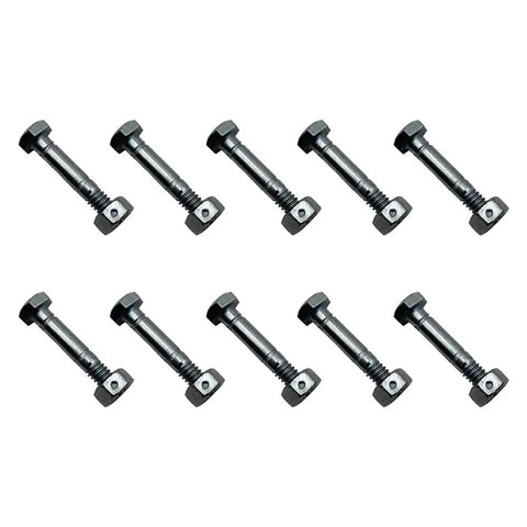 10 Pack Rock Solid Shear Pin And Nut Replacement Kit For John Deere Ariens Snow Throwers 1-9/16 By 1/4 Inches Replace Am123342 Heavy Duty Parts Fit Jacobsen Rotary Compact Blowers