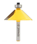 Chamfer Router Bit One Quarter Inch Shank, 45 Degree Bevel Edge Forming Bit for Precise Miter Joints, Eleven Sixteenth Inch Cutting Height