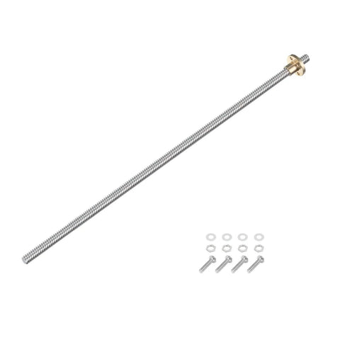 Stainless Steel Lead Screw 380mm 15in With Brass Nut T8 Acme Tr8x8 For 3D Printer Z Axis And CNC Machines 2mm Pitch 8mm Lead