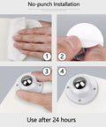 Installation steps for Self Adhesive Caster Wheels 0.8 Inch Low Profile Swivel 360 Degree Rotation for furniture and home organization.