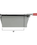 Side view of Quik Cut Vct Vinyl Tile Cutter 12 Inch For Precise 12x12 Tile Cuts With Hardened Steel Blades, showing measurement and metal build.