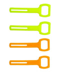 4 Piece Silicone Mouthpieces And Octopus Regulator Holder Straps For Scuba Diving Fluorescent Yellow And Orange Visibility
