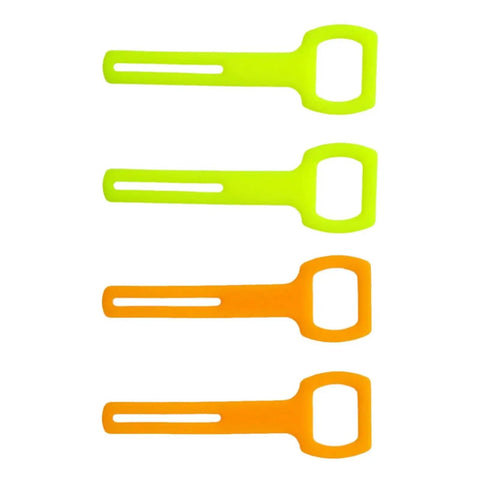 4 Piece Silicone Mouthpieces And Octopus Regulator Holder Straps For Scuba Diving Fluorescent Yellow And Orange Visibility