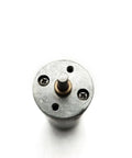 Top view of JGA25-370 Gear Motor 12V DC Low RPM High Torque Micro Gearbox Motor for Robotics, showing metal housing and 4mm D shaft.