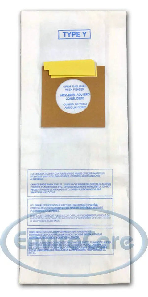 Hoover Windtunnel Upright Type Y Micro Filtration Vacuum Bag with label, part of 30 pack replacement set for dust and allergens.