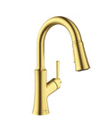 hansgrohe Joleena Pull Down Kitchen Faucet, Transitional, Magnetic Hand Sprayer, 1-Handle, 1.75 GPM, Brushed Gold Optic, modern design with elegant gold finish.