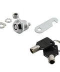Hefty 20mm Thread Tubular Cam Lock Keyed Alike With Two Quincunx Keys Slick Zinc Alloy Hardware For Drawers Cabinets And Desk Tight Fit Silver Tone Finish components displayed on white background.