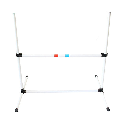 Dog Agility Jump Bars Set Of Four With Adjustable Heights And 36 Inch Wide Spacing, Durable Stands Visible