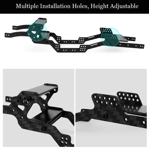 SCX24 Carbon Fiber Chassis Kit Frame Rails For Axial 1/24 C10 JLU Bronco Deadbolt RC Crawler Upgrade Part detail view