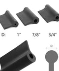 Flexible Contour And Angle Sanding Grips Set Pro Grade with Double Ended Pads sizes 1 inch, 7/8 inch, 3/4 inch in black.