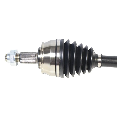 Jeep Front Left CV Axle Assembly for 2014 to 2022 Cherokee Grand Cherokee Replacement Shaft with Beefy Heat Treated Components and Silent Ride Technology for a Smooth Quiet Ride and Long Lasting Performance, front view